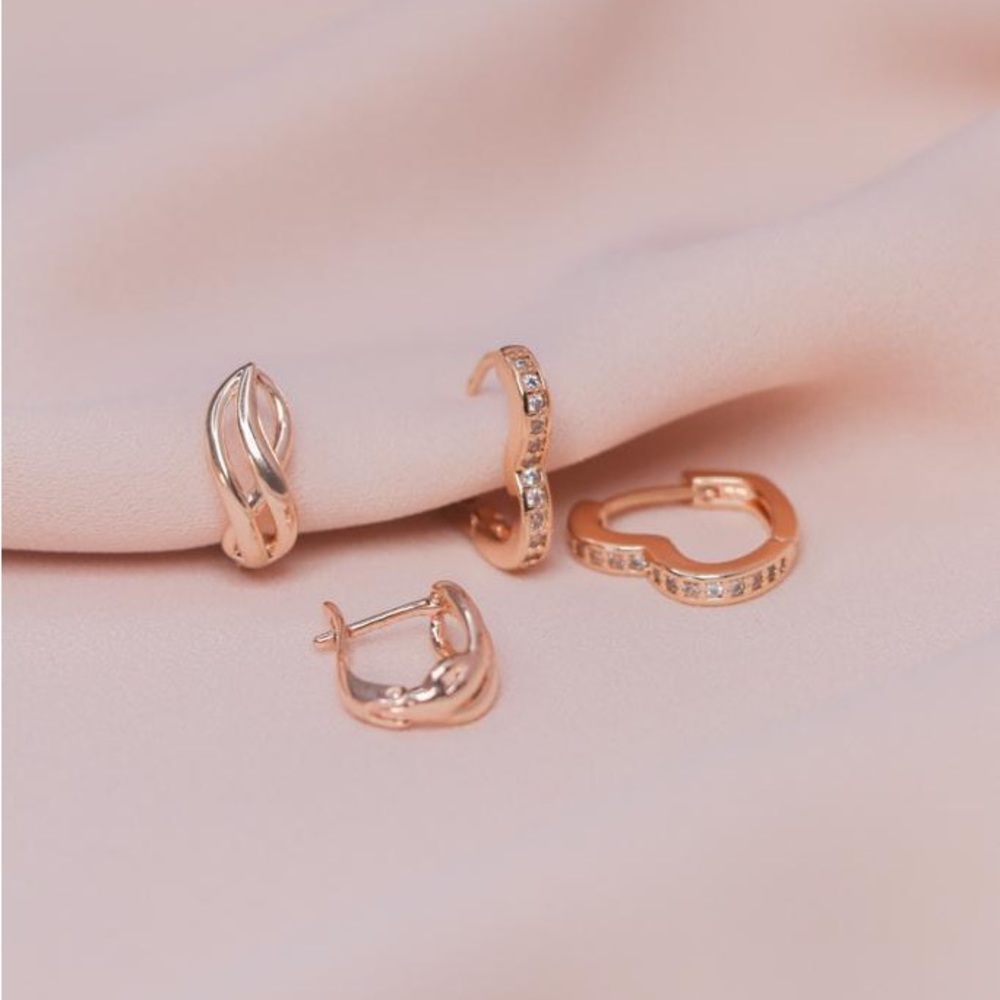 18k Gold Plated Mini Hoops | Earrings Set Huggies Stainless Steel 925L